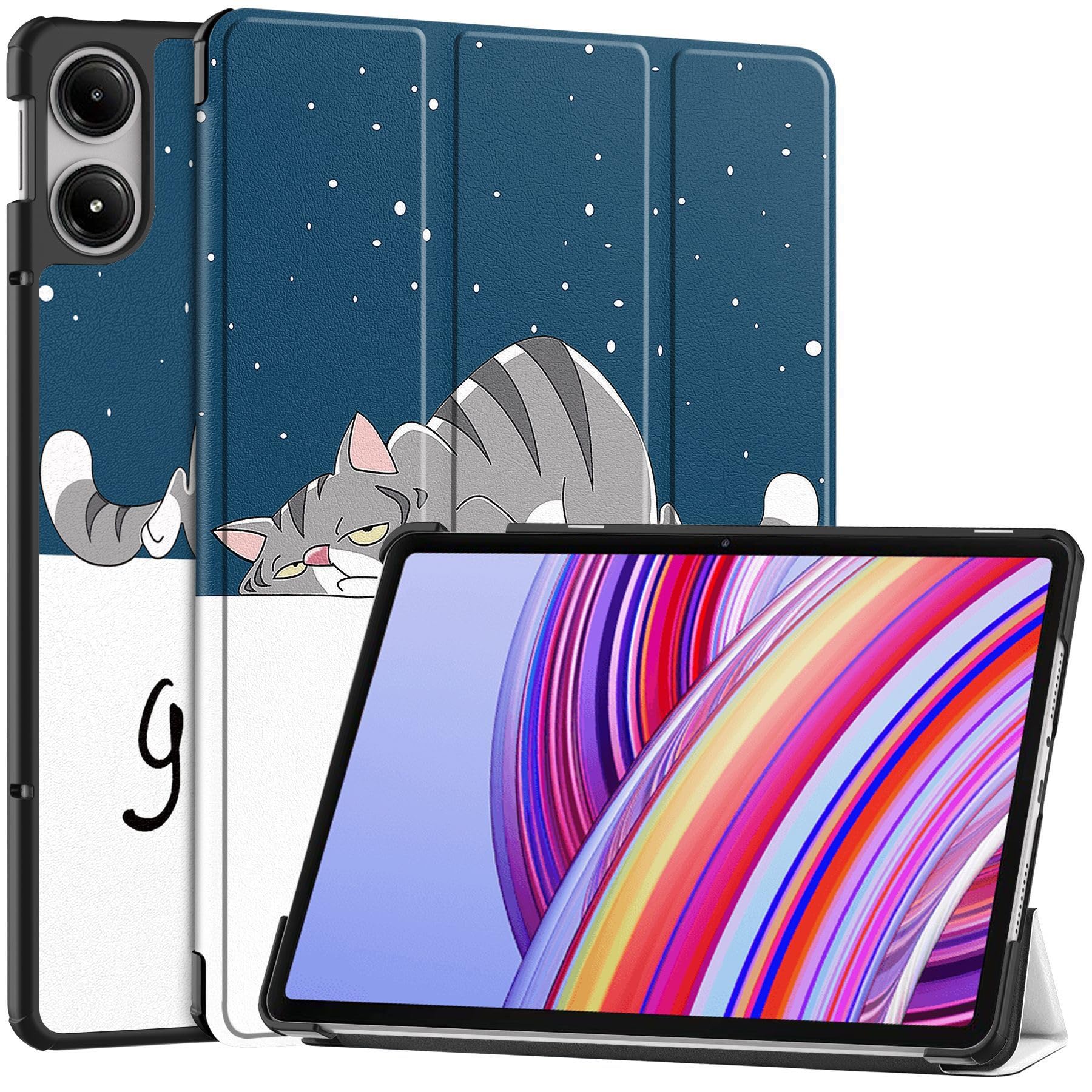 Custodia Pieghevole In Pelle Per Xiaomi Redmi Pad Pro 12.1", Tri-fold Con Guscio Rigido E Supporto