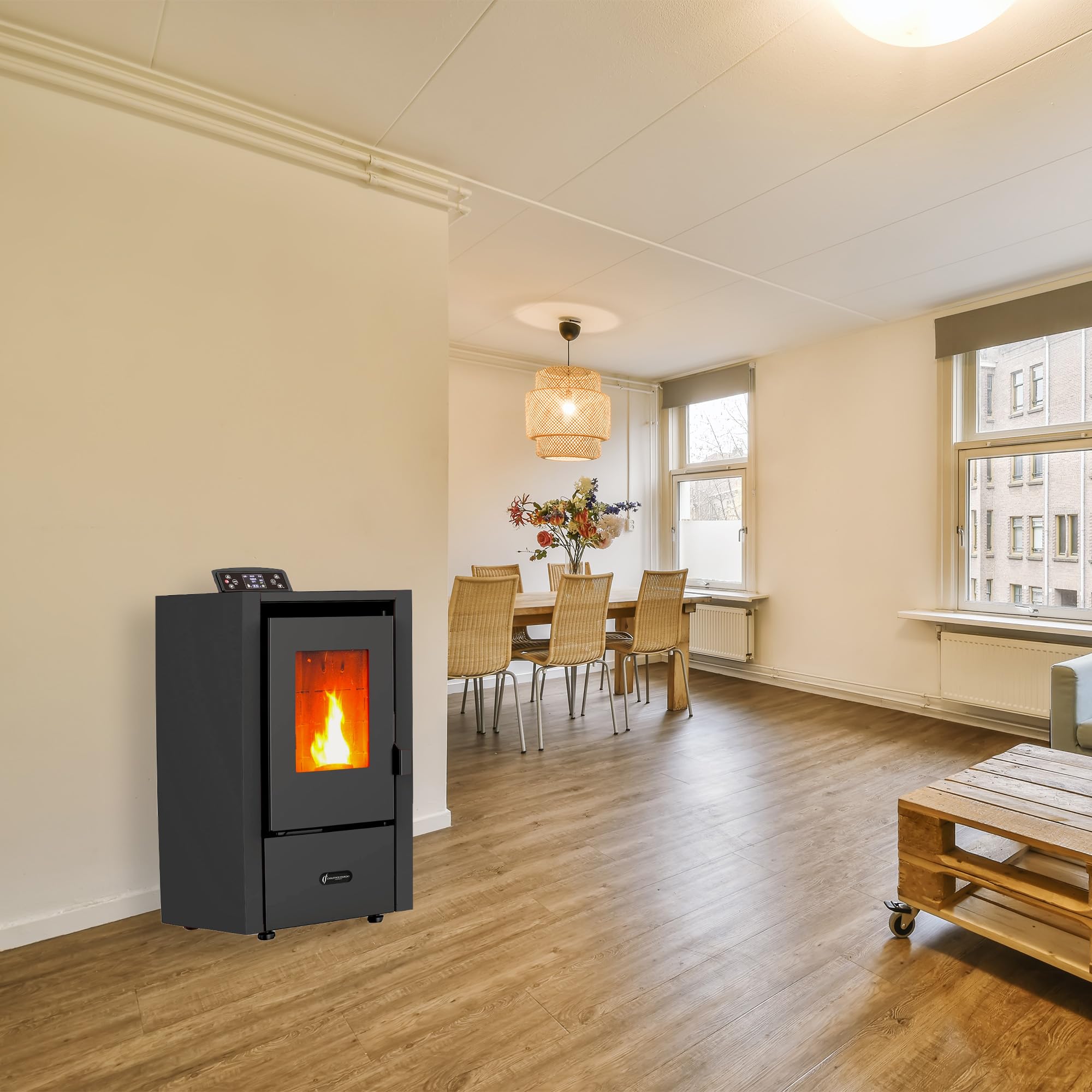 Anita powietrzny piec na pellet 6,5 kW Czarny Sannover