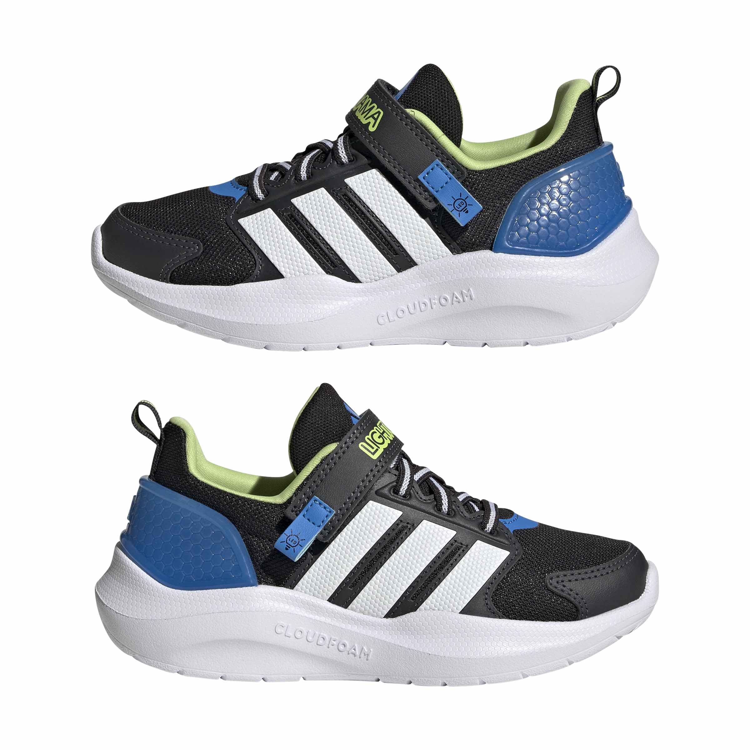 adidas Unisex Kinder Lightorama Runner Children Shoes, core Black/FTWR White/Lucid Ray Blue, 30 1/2 EU