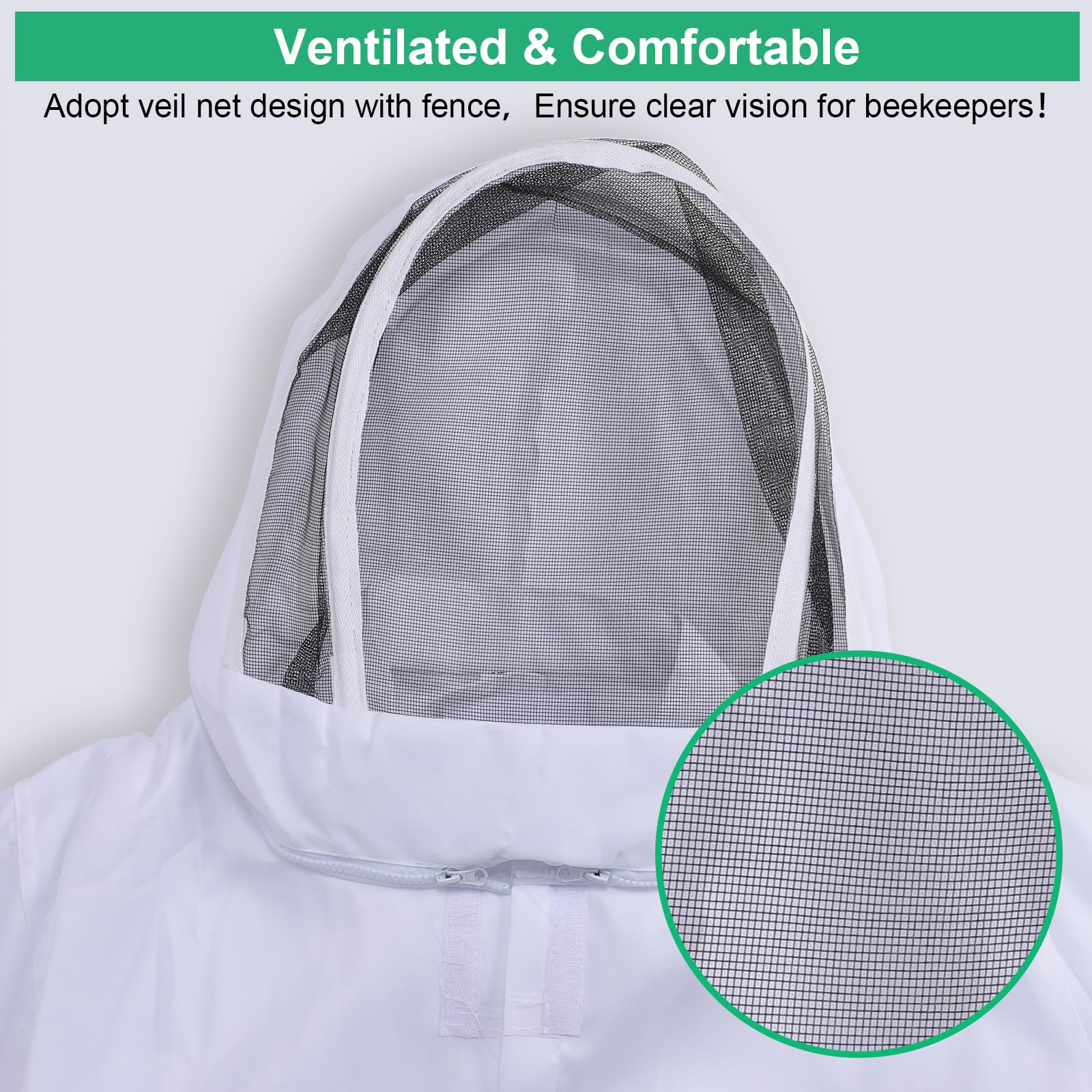 Gugxiom Costume da Apicoltore per Donne e Uomini, Tuta Professionale da Apicoltore con Guanti e Copertura Ventilata, Tuta Completa per Apicoltori Professionisti e Principianti (L)