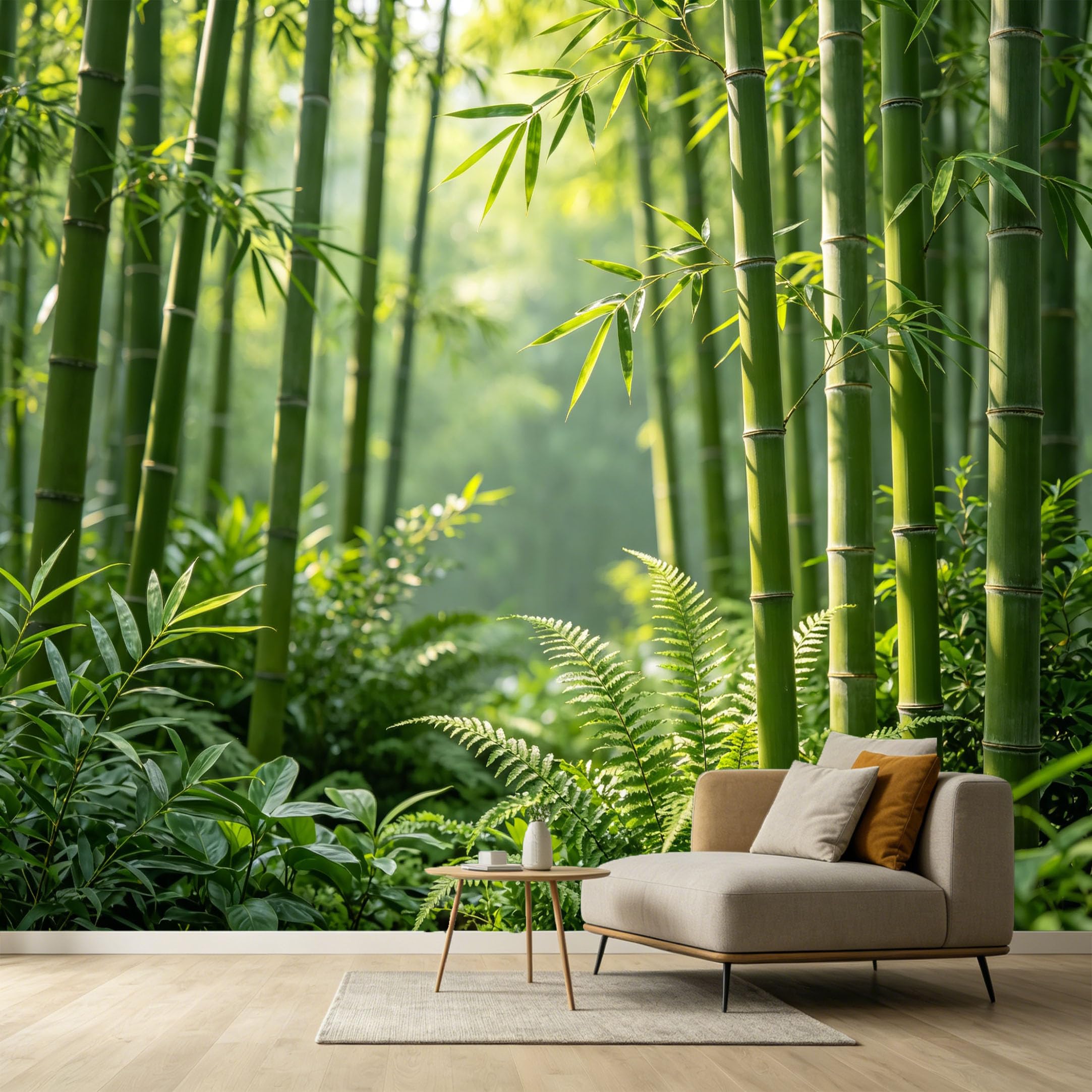 Custom Size Wall Murals Bamboo Forest Botanical Tropical Zen Plant Nature SelfAdhesive Wall Fabric Removable Large Wallpaper for Photo Living Room Interior Decor