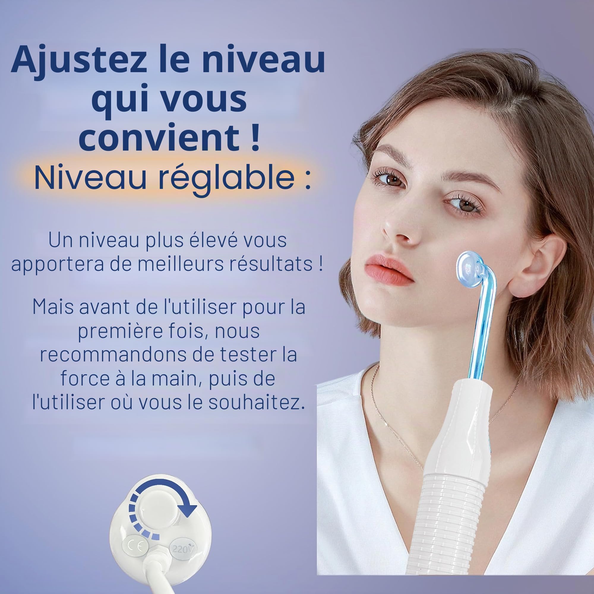 Bâton à haute fréquence pour le visage, 6 néons argon haute fréquence HF, appareil portable à haute fréquence, raffermissement de la peau, acné, anti-rides, yeux gonflés, soin du corps, masseur facial