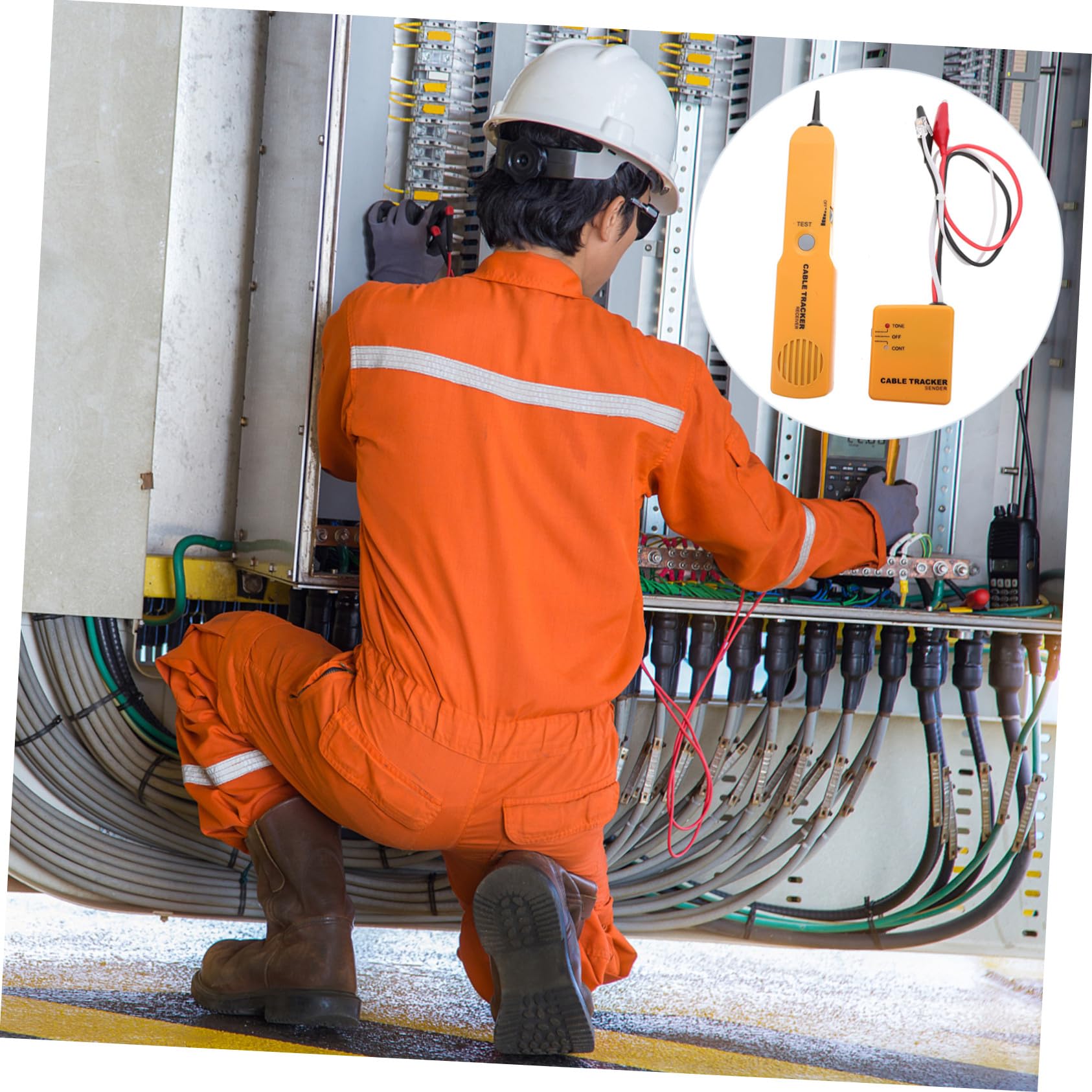 Buscador de Líneas y Localizador de Cables RJ11, ABS, Amarillo