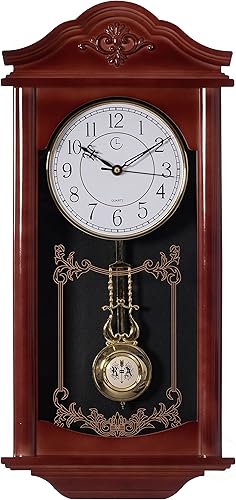 Madera de abuelo vintage, reloj de pared con péndulo antiguo de plástico para decoración de sala de estar, cocina, oficina o comedor, soporte de Madera de abuelo vintage, reloj de pared con péndulo antiguo de plástico para decoración de sala de estar, cocina, oficina o comedor, soporte de