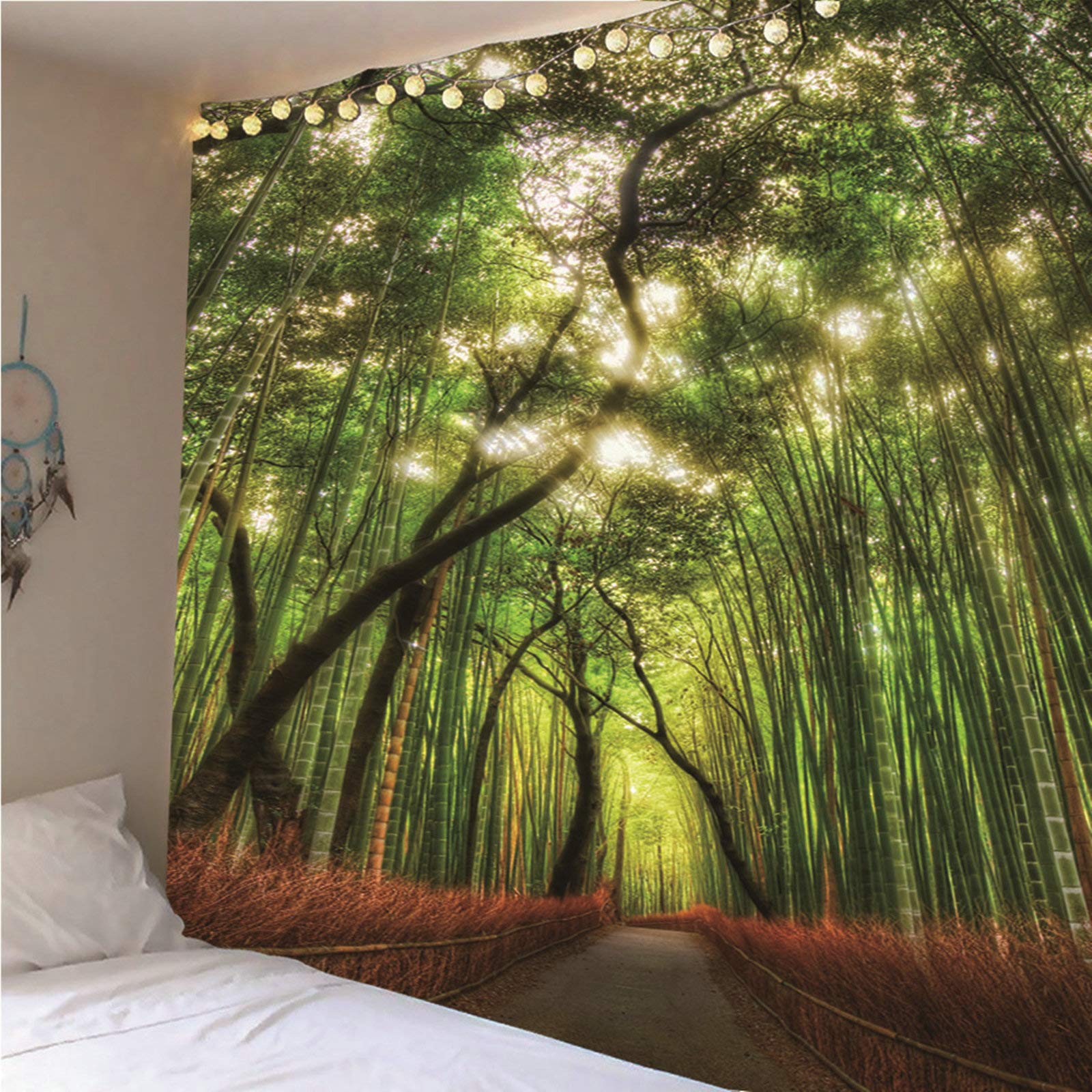 Gualiy Arazzo Tappeto da Parete, Arazzi Moderni da Parete Natura Tema Arazzo Appeso 240x220cm Verde Arazzo per Soggiorno Camera da Letto