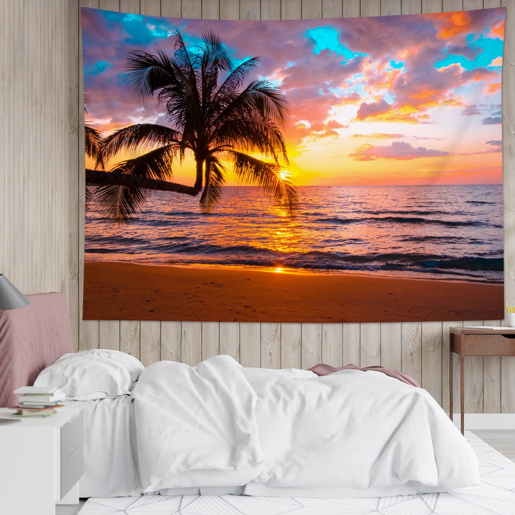 Arazzo Da Parete Tramonto Sul Mare - Telo Decorativo 150x100 Cm Per Soggiorno E Camera Da Letto