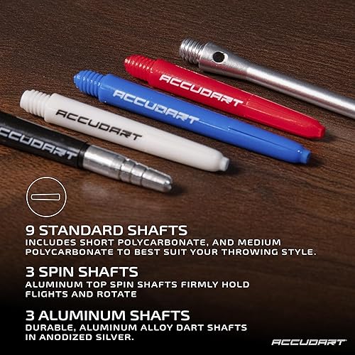 Miniatura 6 de Accudart Kit de afinación - 6 juegos de vuelo - 8 protectores de vuelo - 9 clips de resorte - 3 juntas tóricas - 15 ejes (9 estándar, 3 giratorios,