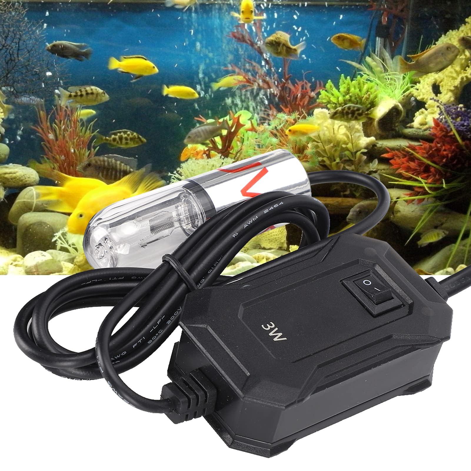 Luz de Limpieza de Tanque de Peces, 220V (enchufe de la UE 3W) Lámpara de Luz UV Mini Desinfectante UV Acuario Luz UV Máquina de Limpieza de Tanque de Peces para Tanque de Filtro (Enchufe de la UE 3W)