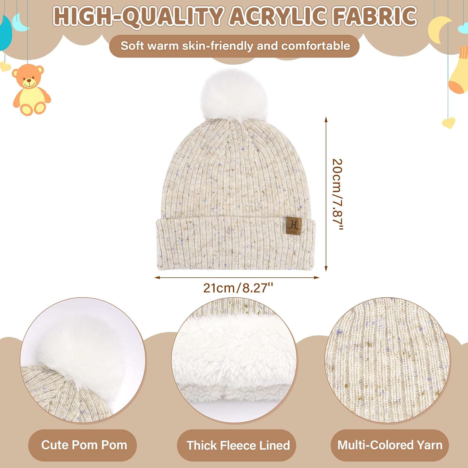 Toddler Kids Winter Hats Gloves Scarfs Beanie Mittens Neck Warmer for 0 6 12 Months 1 2 3 4-8 Year Old Baby Girls Boys Gifts - Image 2