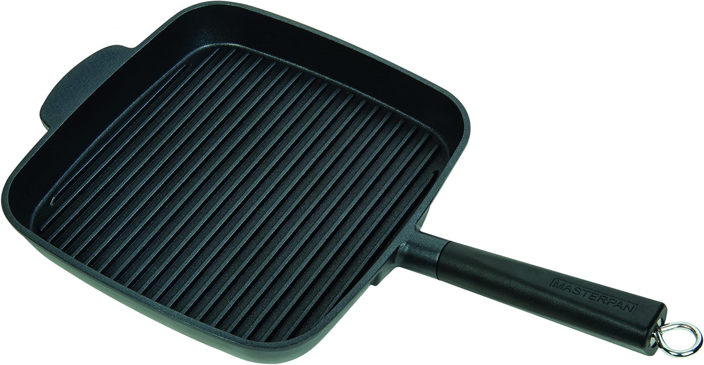 Ultra Nonstick Deep Grill Frying Pan with Detachable Handle, 11", Black,