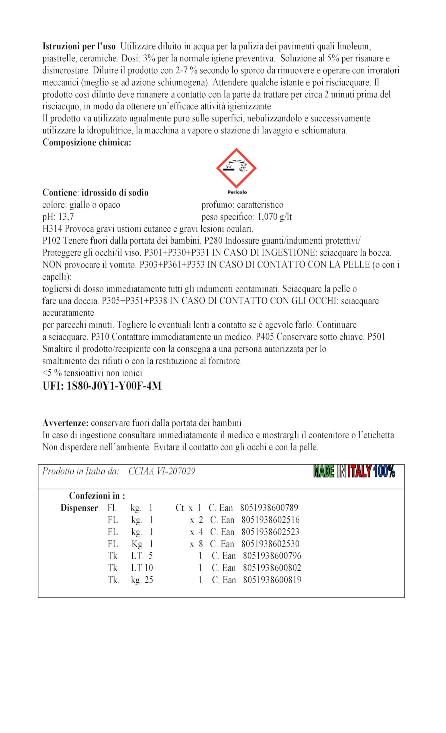 PIP Sgrassatore Professionale Igienizzante Degreaser Sanitizing A-54, Concentrato 10 Litri Pari a 200 Litri di Prodotto Pronto Uso, per Idropulitrici Macchine a Vapore Pulizia Superfici Dure