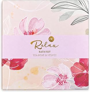 Accentra Wellness Geschenkset RELAX mit Tea Rose & Velvet Duft, 5-teilig