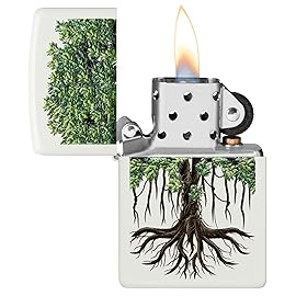 Zippo Tree of Life Texture Print Design White Matte Pocket Lighter