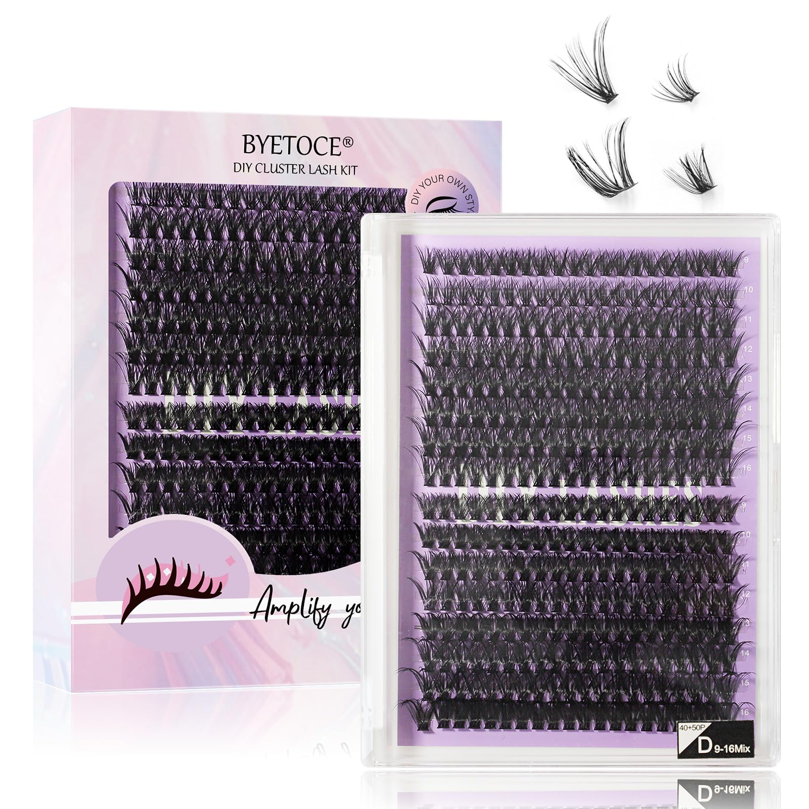 320Pcs Natural Lash Clusters 40D 50D Wispy Individual Lashes Extension D Curl Fluffy Manga Lash Clusters DIY False