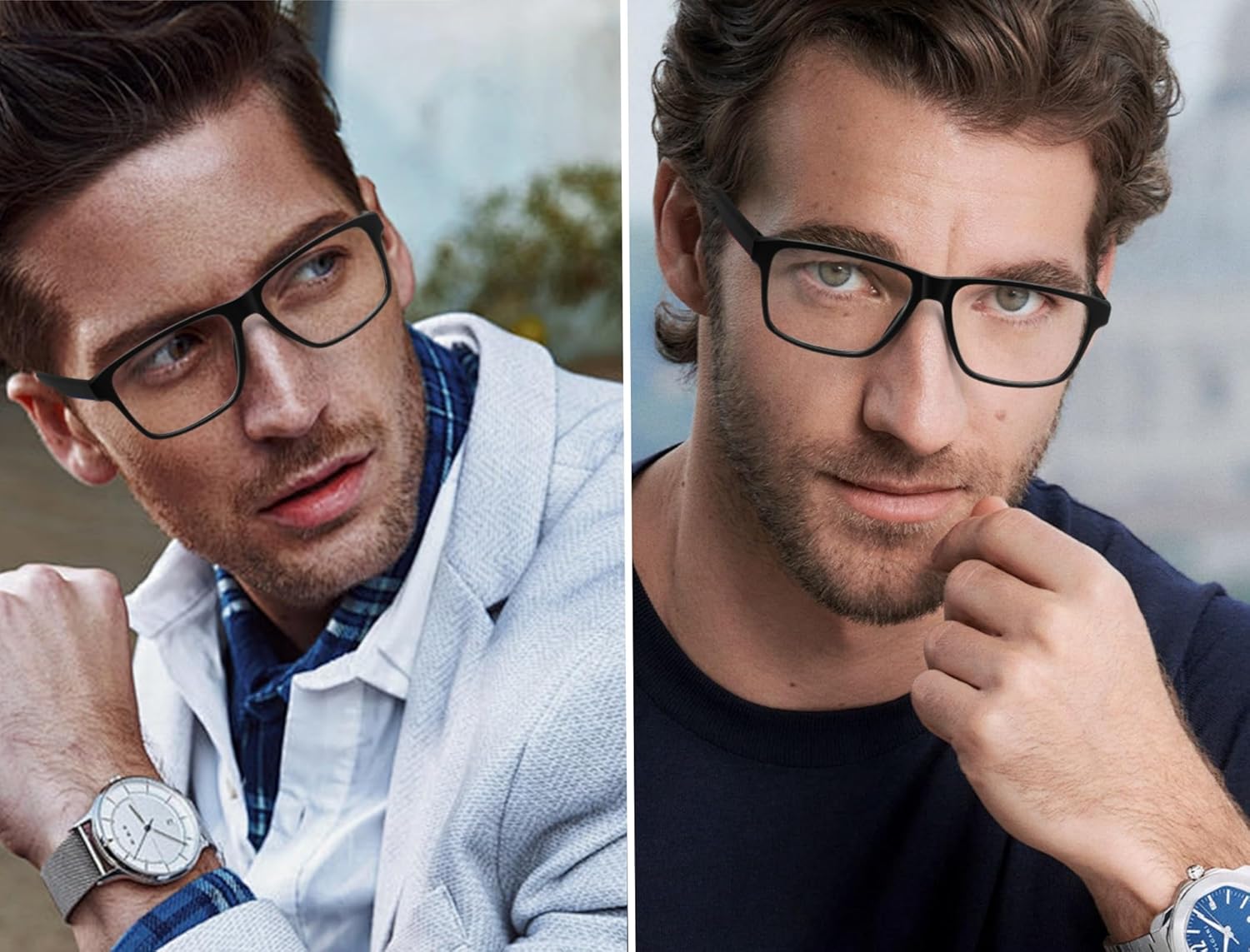 MODFANS Reading Glasses Men Oversized Readers,4 Pack Large Blue Light Reading Glasses for women Rubber Temple with Spring Hinge Eyeglasses 1.5 - Image 5