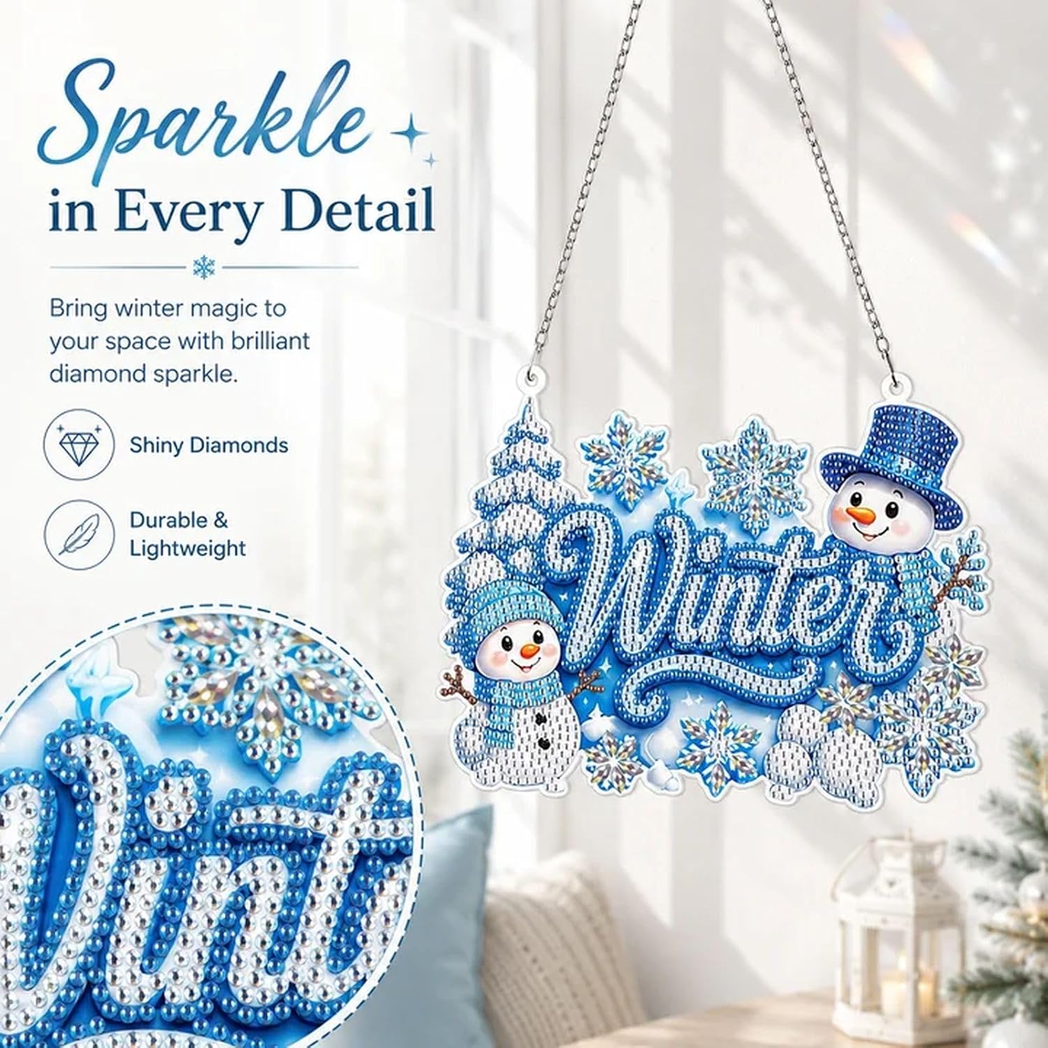 DIYDeligths 12Pcs Seasonal Holiday Diamond Art Painting Hanging Ornaments image 3
