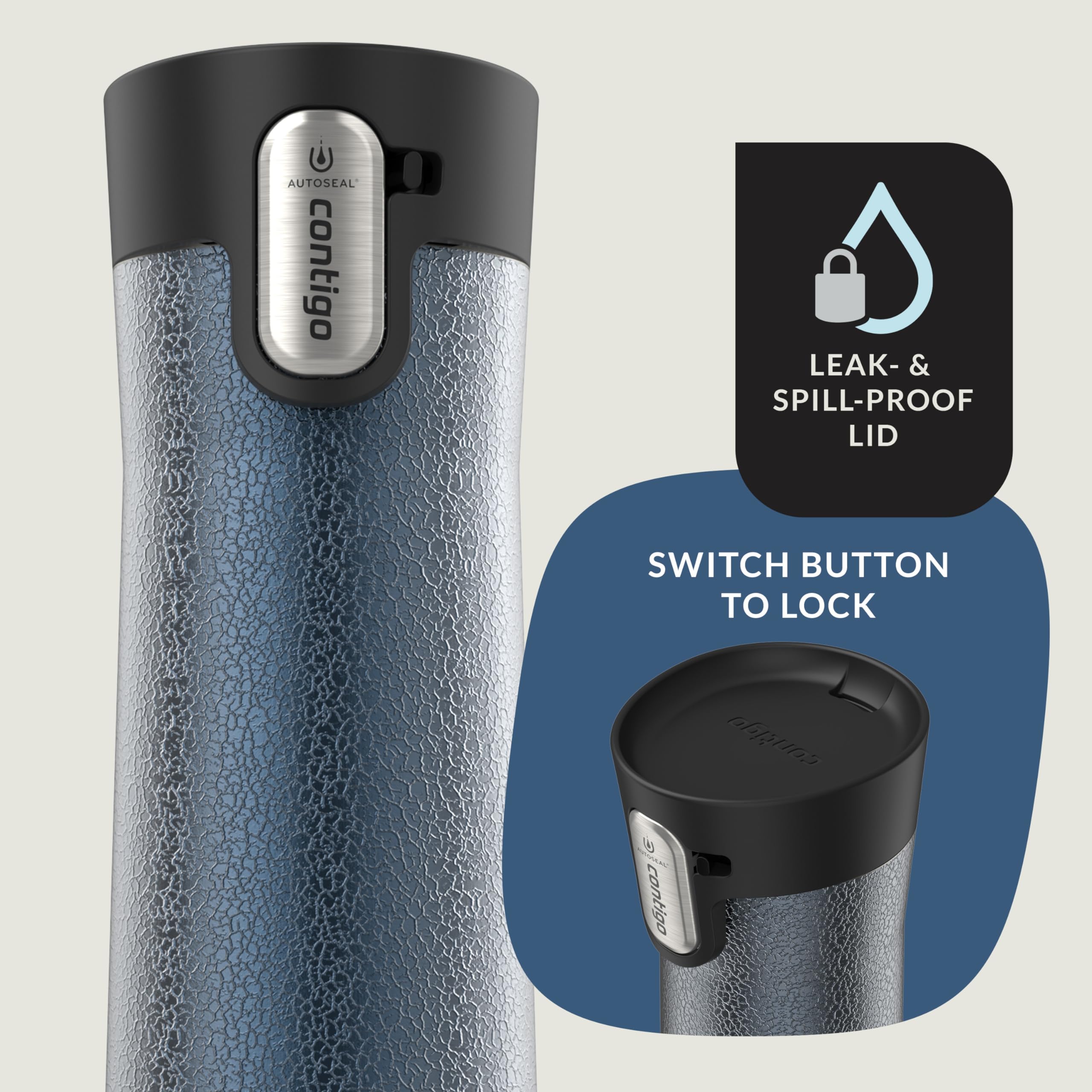 Amazon.com: Contigo AUTOSEAL West Loop Vacuum-Insulated Stainless Steel Travel  Mug with Easy-Clean Lid, 24 oz, Crystal Blueberry : Sports & Outdoors