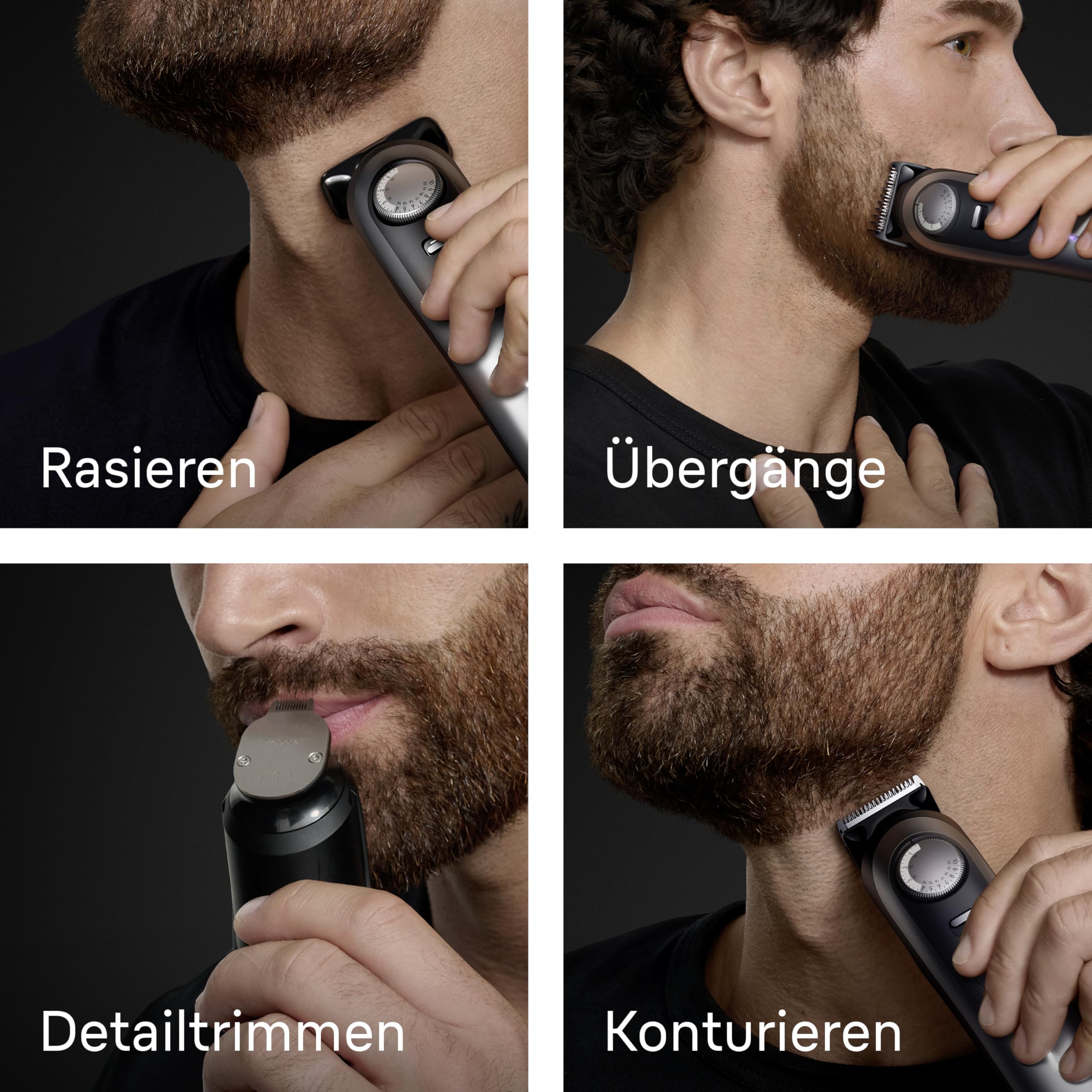 Braun Barttrimmer Series 9, Kabelloser Bartschneider Herren, BT9545, Chrom - Bart Rasierer mit 52 Längen, Trimmer mit 180 Min. Akku, Wasserdicht, Inkl. 10 Barber-Tools, Lebenslang Ultrascharfe Klinge