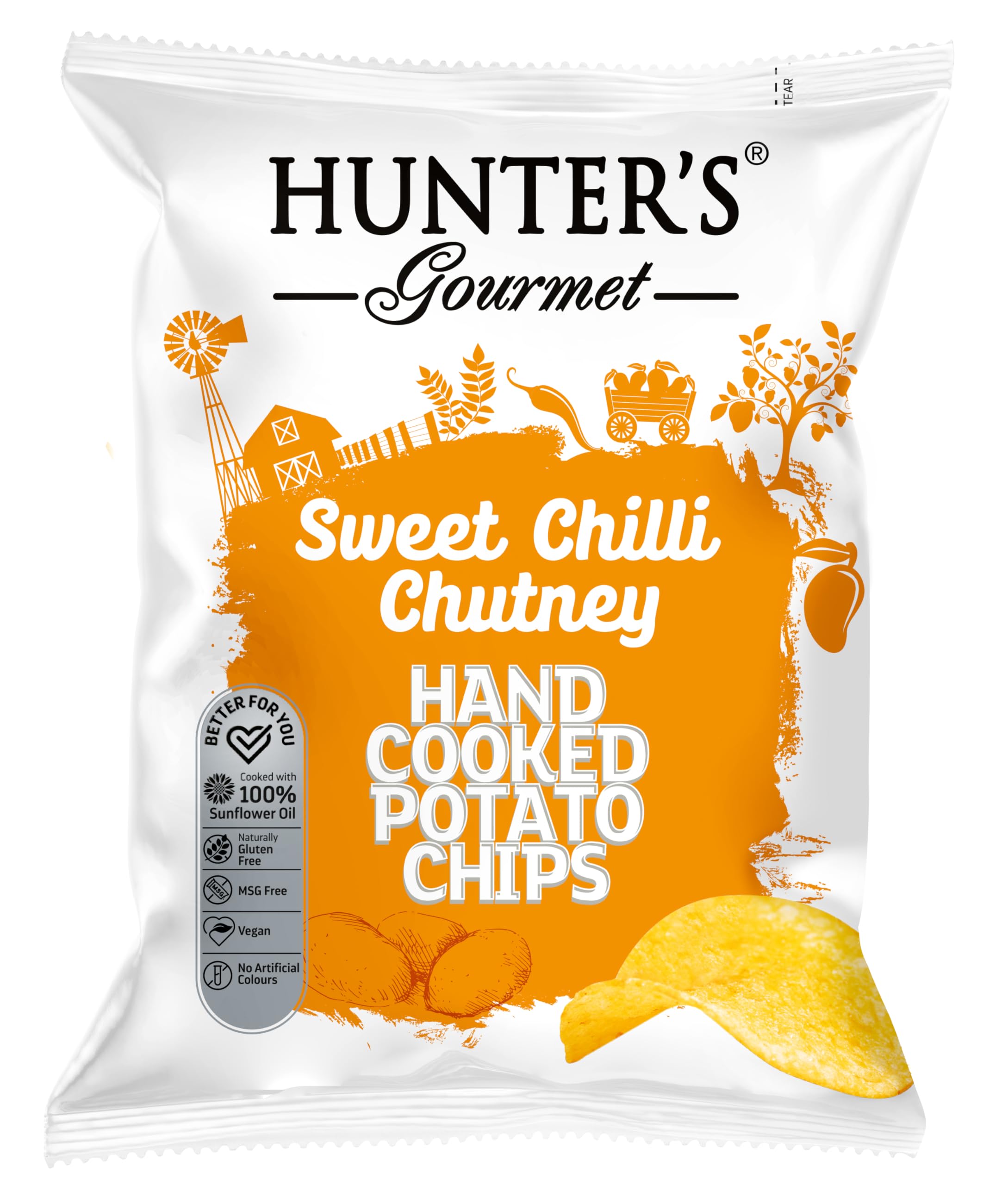Hunter's Gourmet Sweet Chilly Chutney Hand Cooked Potato Chips 125g