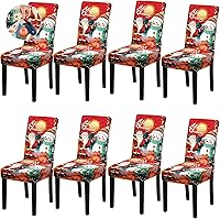 Vista 76 de Fundas de Silla de Navidad, Juego de 4 Fundas Elásticas para Sillas de Comedor, Protectores de Silla para Decoración de Navidad/Decoración del Hogar