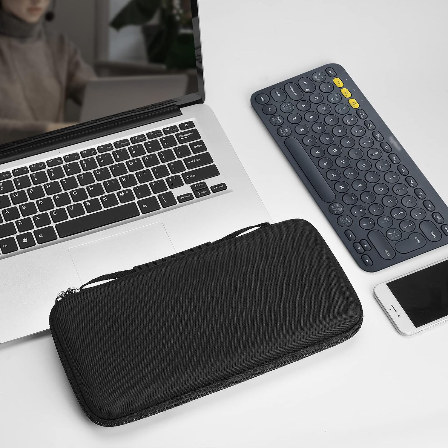 Linkidea Keyboard Hard Shell Travel Carrying Case, Compatible with Logitech K380, Logitech Pebble Keys 2 K380s