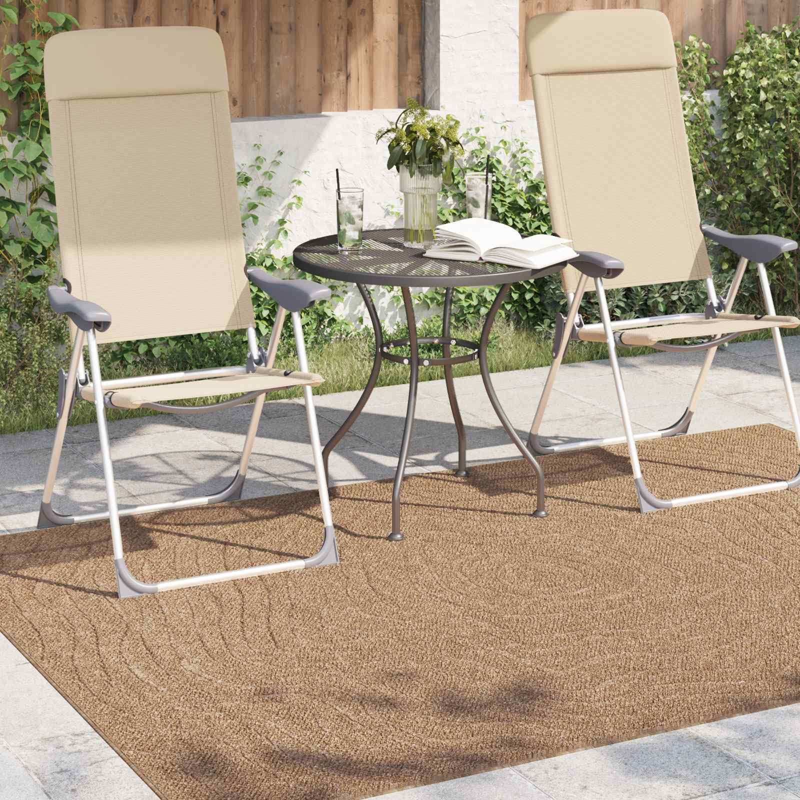 Alfombra de poliéster natural, 230 x 160 cm | Parte trasera antideslizante, lavable a máquina a 60 grados, con tratamiento antiruido, para interior y exterior