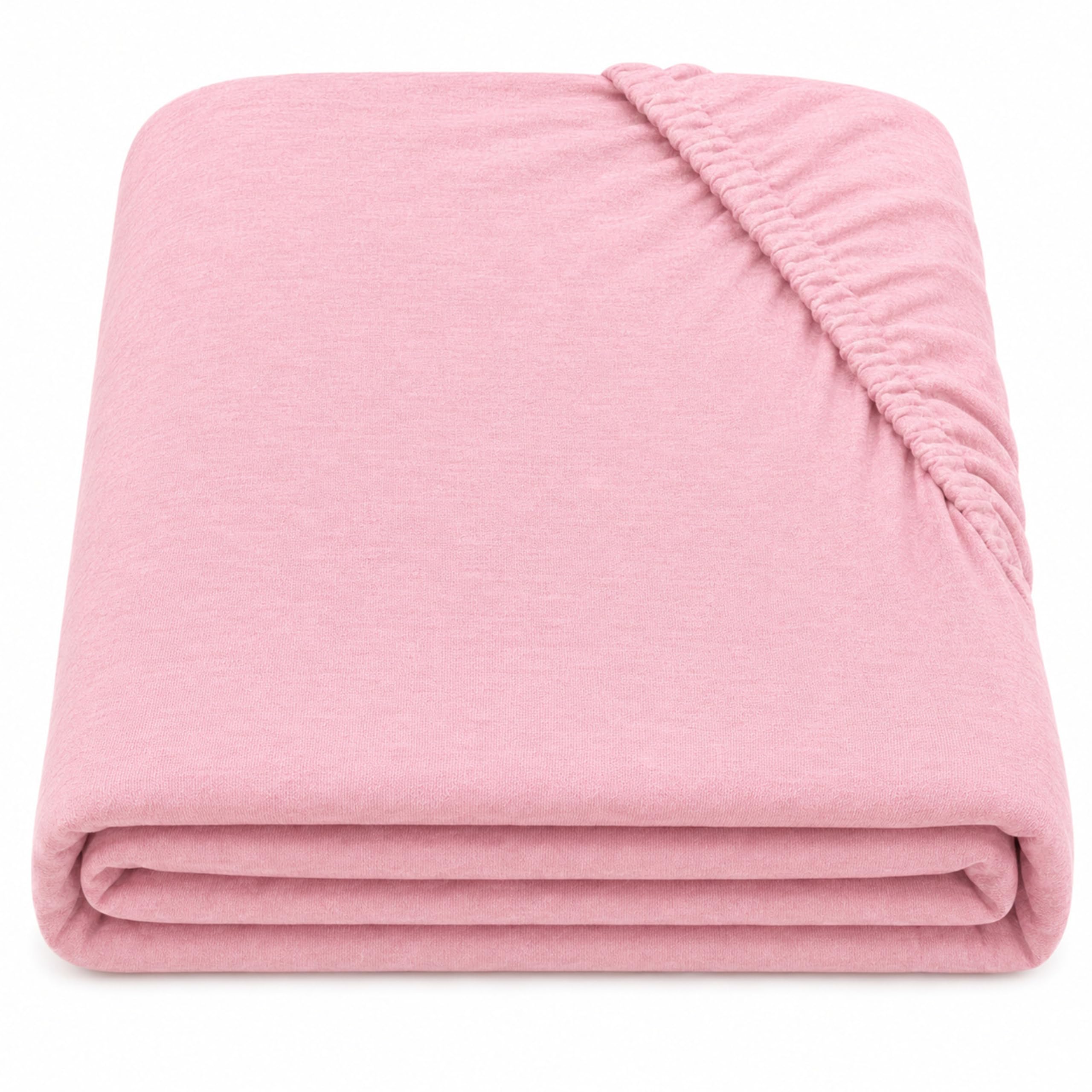 Dudu N Girlie Cotton Cot Bed Fitted Sheet, Toddler Bedding, Pink, 1 Pack