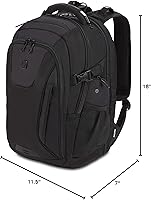 Vista 8 de SwissGear 5358 USB ScanSmart Mochila para Portátil de 16", Negro, Grande