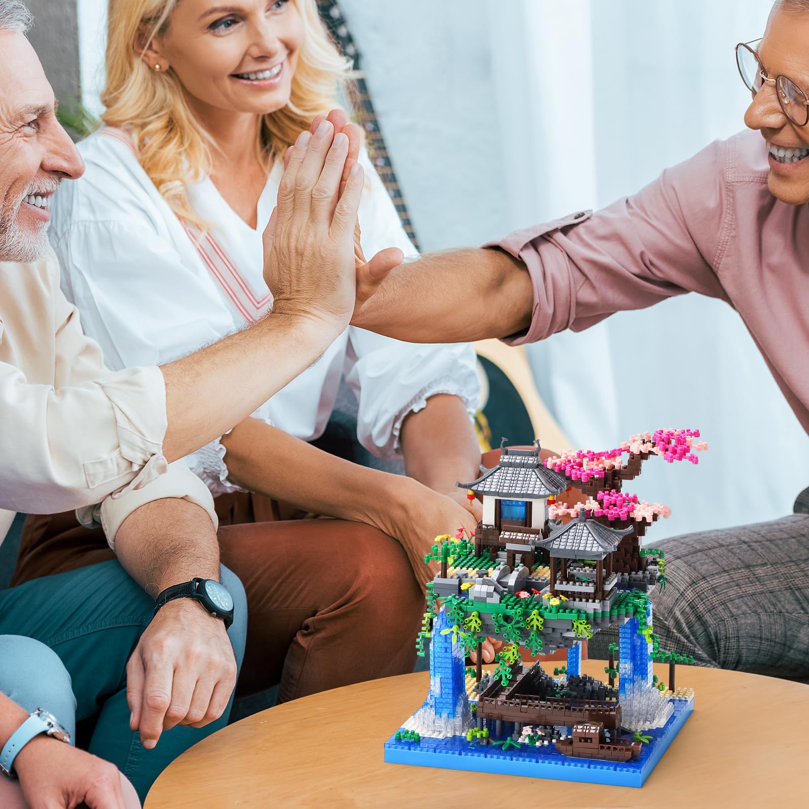 Cherry Blossom Bonsai Tree House Building Block Sets 3320PCS Chinese Architecture of Peach Blossom Micro Mini Building Set Toy Gift for Kids Adults