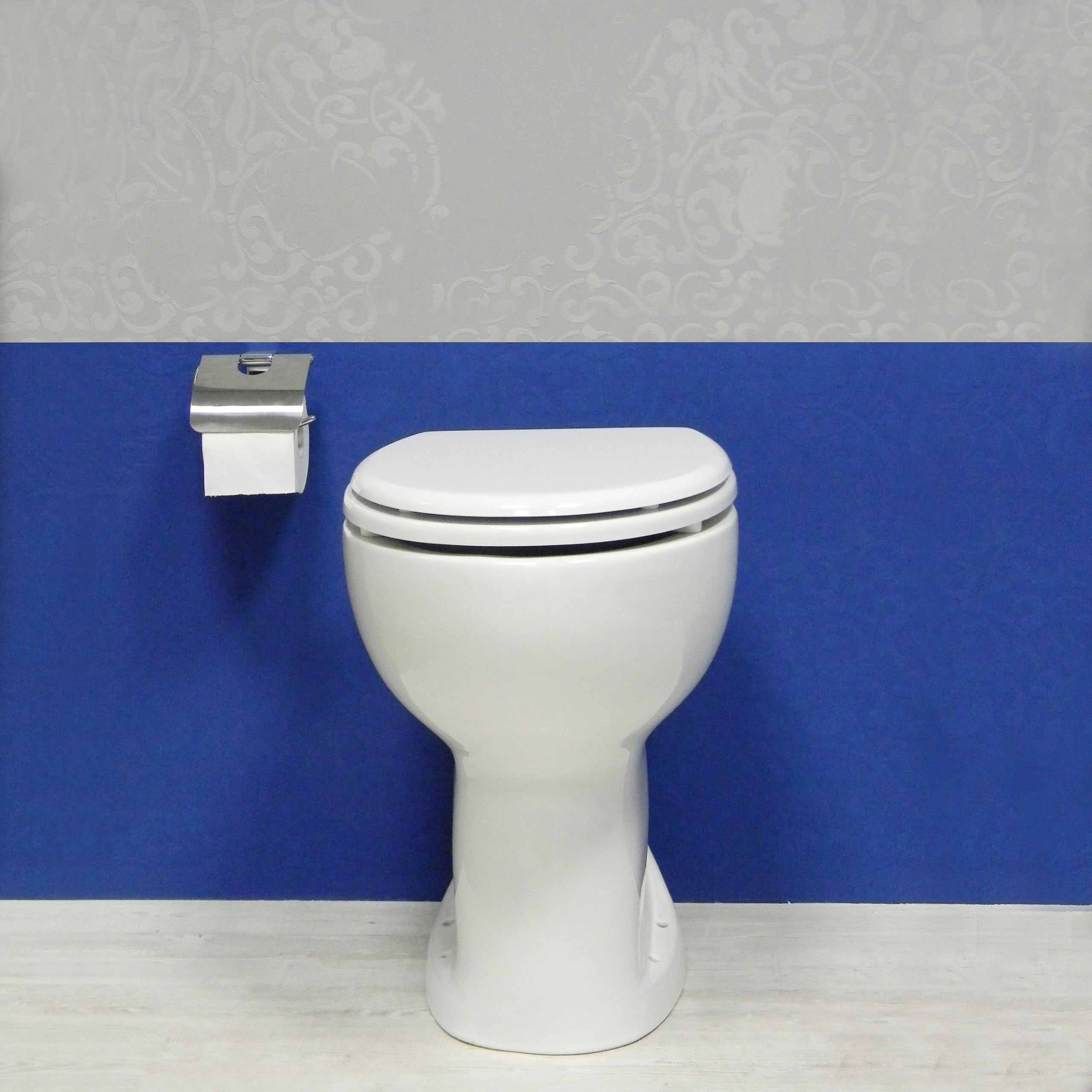 Inodoro blanco elevado sin asiento para personas mayores – Comodidad y accesibilidad