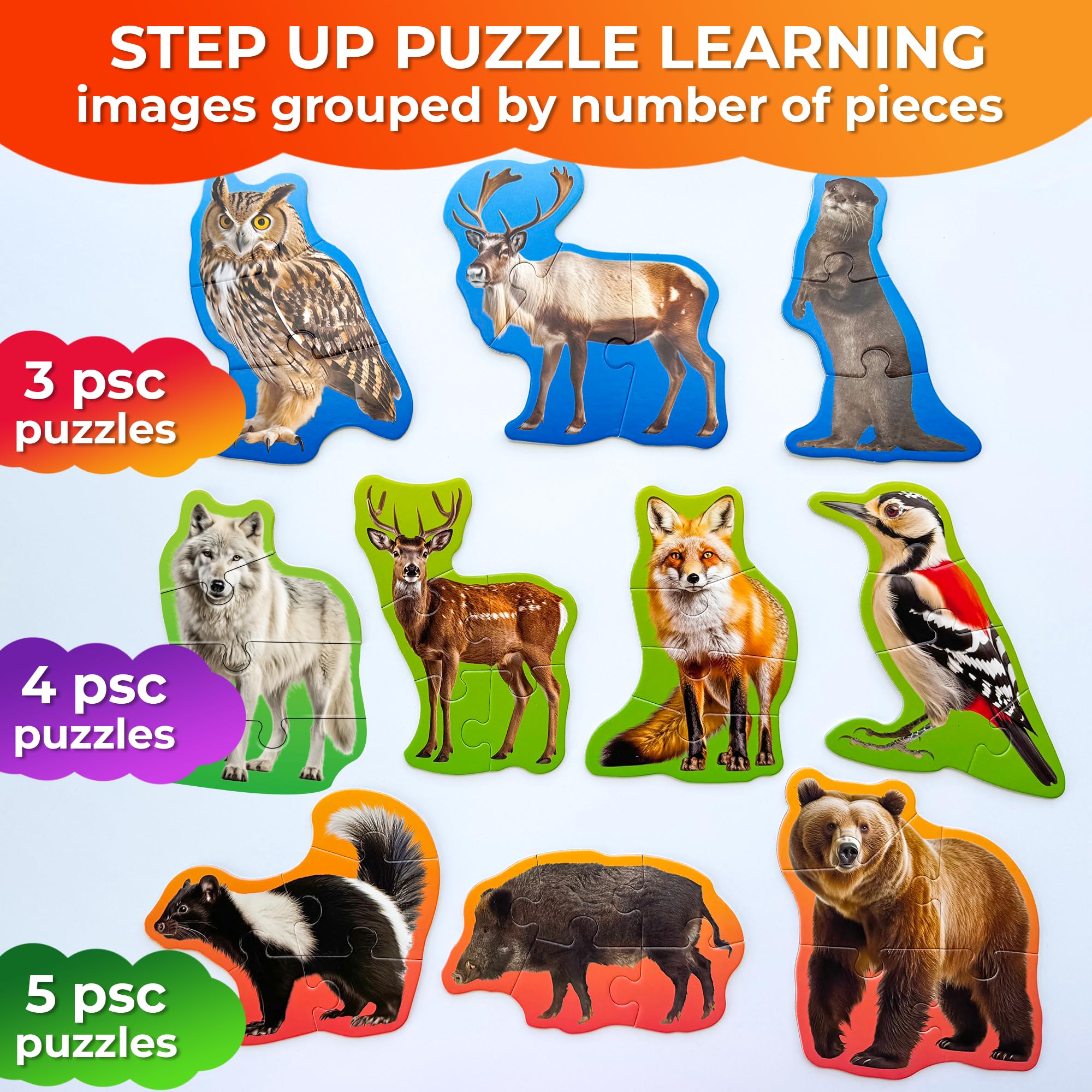 QUOKKA Puzzles For 2 3 Year Olds, Floor Toddler Puzzles Age 3-5, Educational Jigsaw Toys 2-3 yo - Image 2