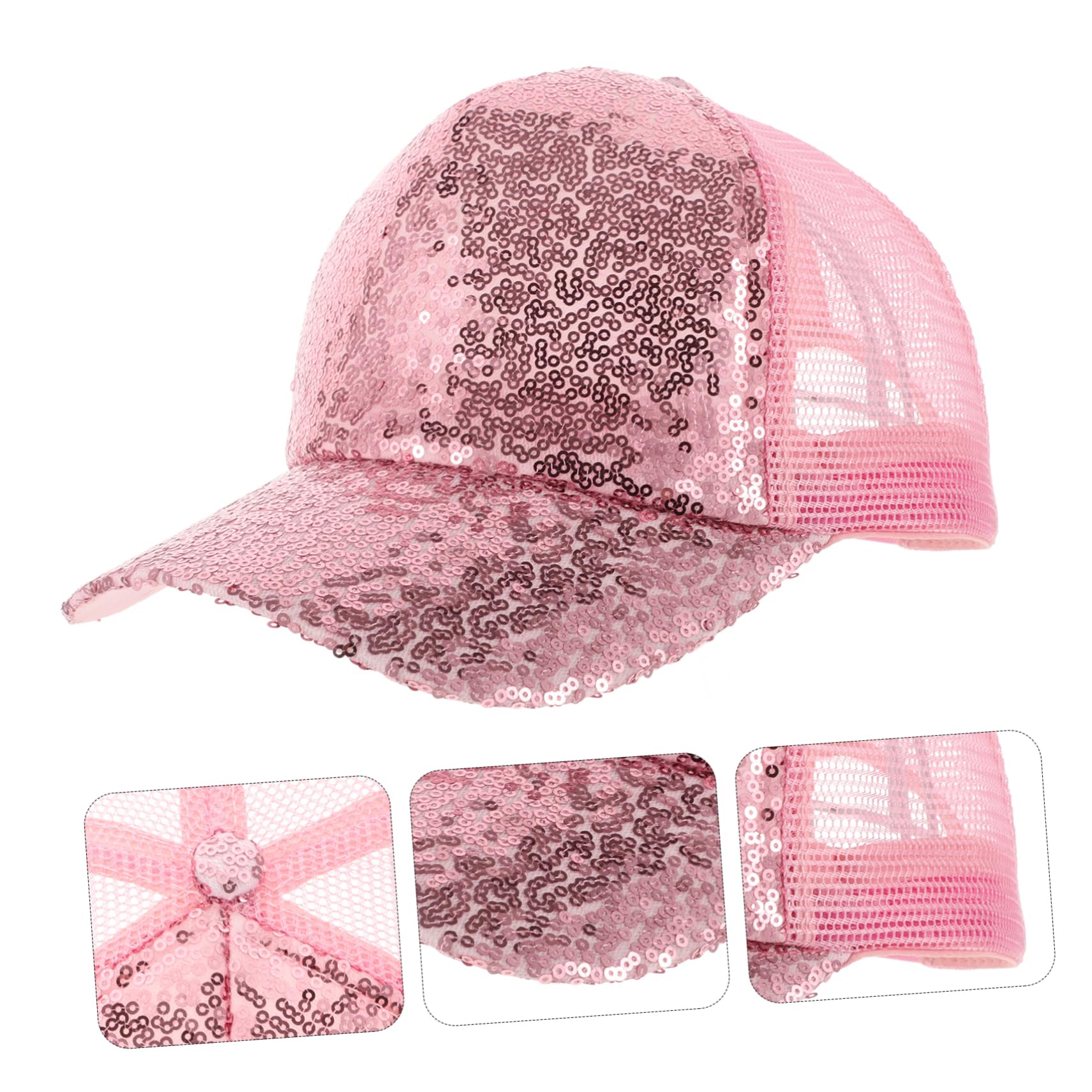Gorro De Malla con Pico De Pato Gorra Parasol Sombreros para Niñas Sombrero para Correr Corriendo Gorra De Beisbol Gorra De Beisbol para Mujer Poliéster Rosa