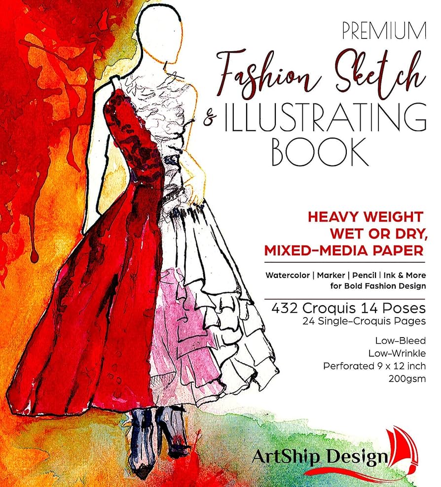 Amazon.com: Fashion Sketchbook 432 Figure Templates, Premium