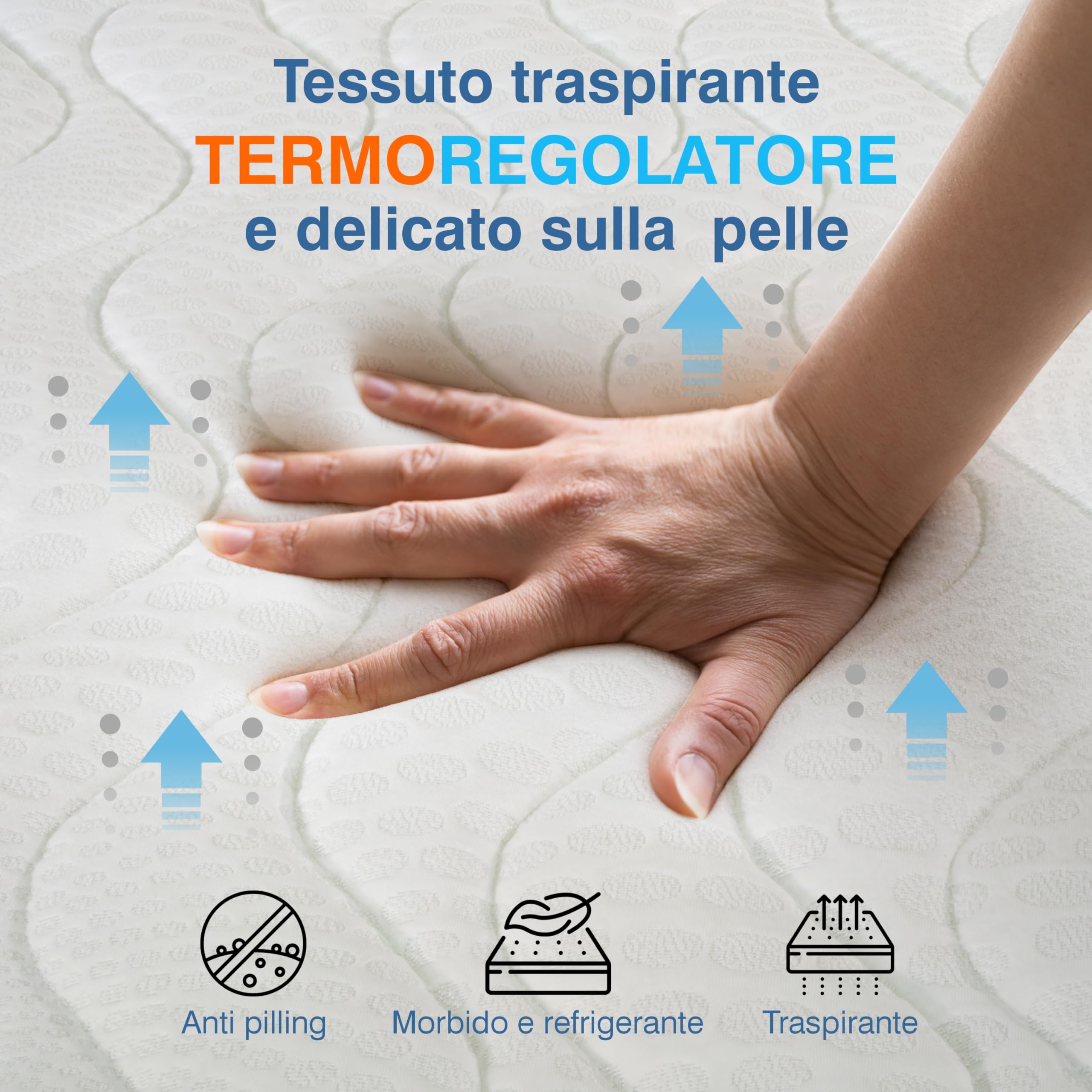 vimavì Materasso Matrimoniale Molle Insacchettate e Memory Foam BluGel 160x190 - H26/27 cm - Disp. Medico - Sfoderabile e Anallergico - Coppia Cuscini Omaggio - Termoregolante - Made in Italy - SIRIUS