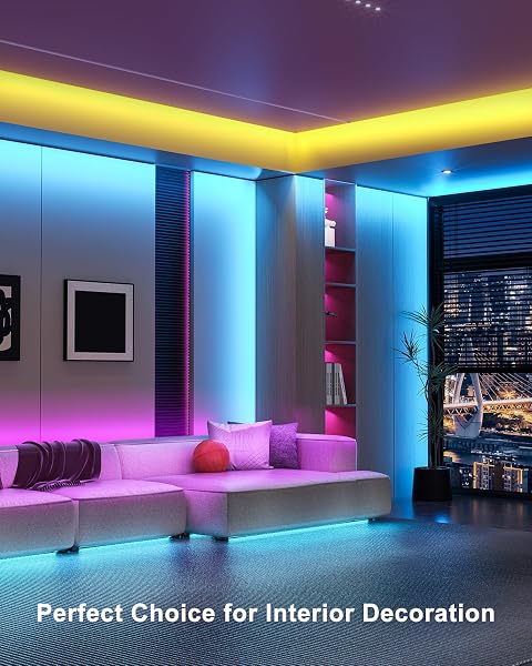 Mexllex LED Strip Lights 30m, Ultra-Long Lights Strip Music Sync Color Changing, Led Lights with App Control Remote, RGB Tape Light for Home Bedroom Party (2x15) - 4