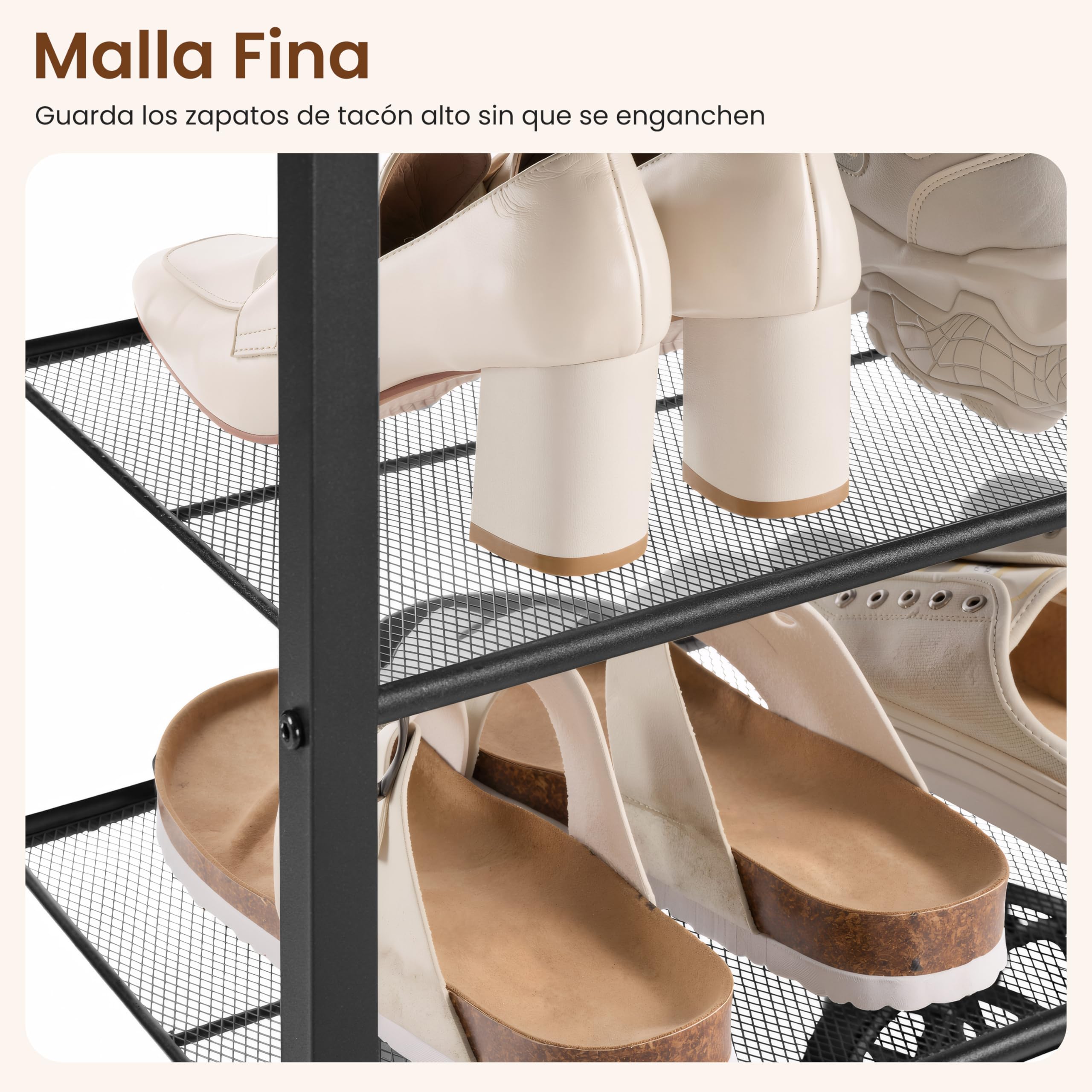 Yaheetech Estante Zapatero de 10 Niveles 100×28,5×166,5cm Marrón Rústico