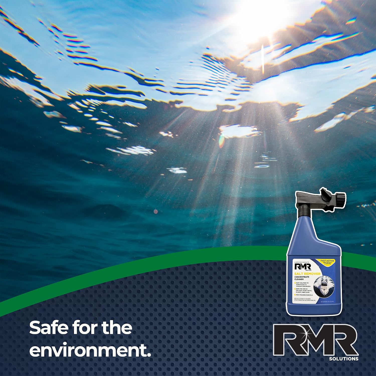 RMR Salt Remover Concentrate Cleaner, Salt & Rust Remover & Engine Flush for Boats, Trucks, & Vehicles, 32 Ounce Bottle With Hose-End Adapter