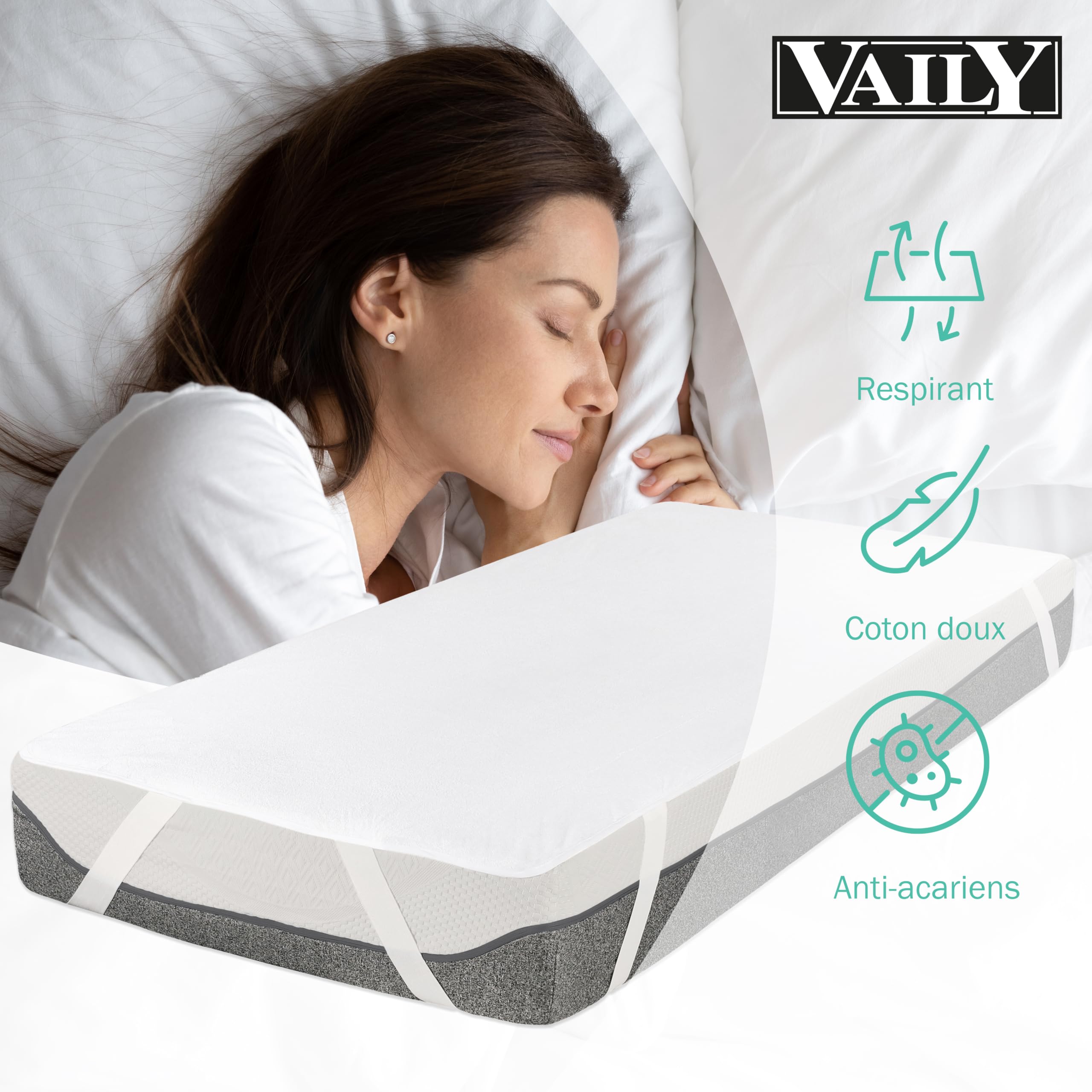 Protège-Matelas Imperméable Respirant FDM Royal 80x180cm - Lavable Protege Matelas 80x160