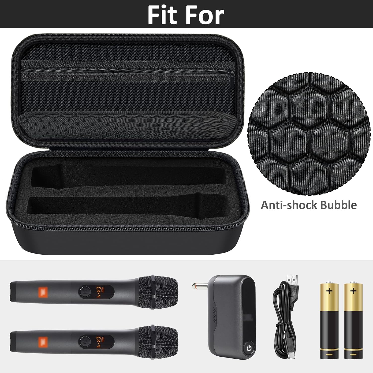 Carrying & Protective Case for Digital Camera with Wireless Microphone Case Compatible with JBL Wireless Two Microphone System