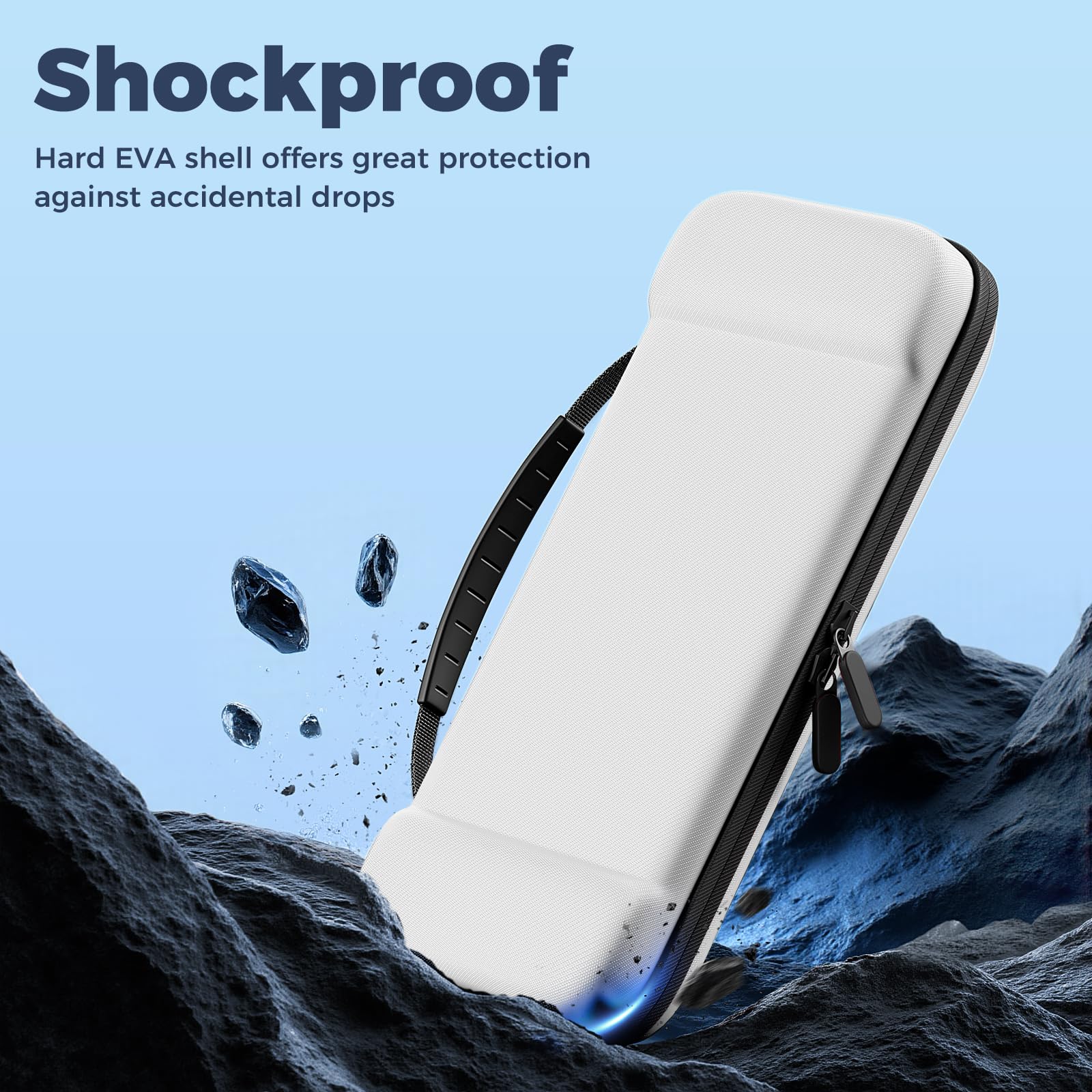 ProCase Estuche para Switch 2 (2025) con 24 Ranuras para Tarjetas de Juego, EVA Hard Case Caja Grande Portable Antichoque, Aumentar la Capacidad es Llanco y Portátil-Blanco