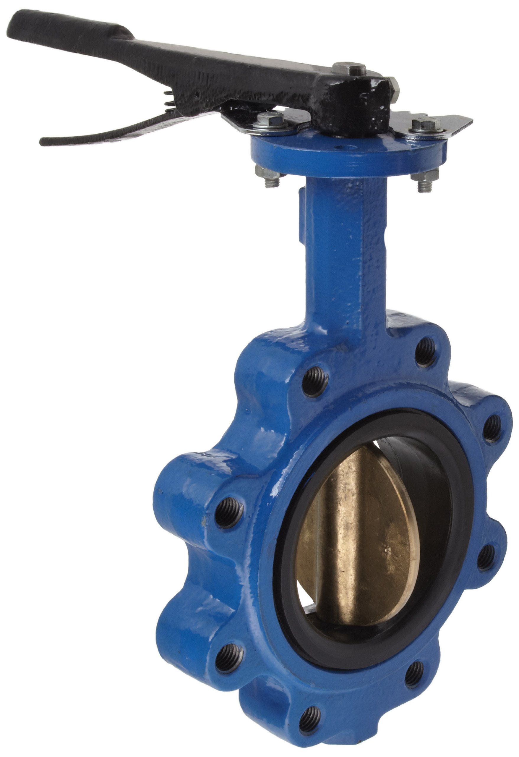 Dixon BFVL400 Ductile Iron Threaded Lug Style Butterfly Valve with Aluminum Bronze Disc and Buna-N liner, 4" Size, 200 psi Pressure