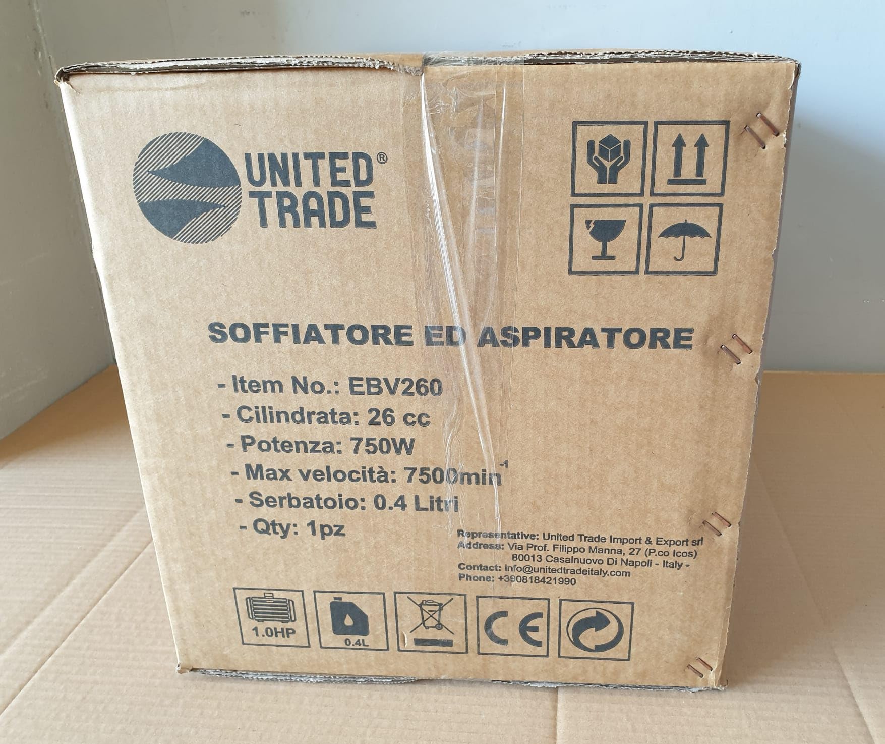 UNITED TRADE SOFFIATORE 3 FUNZIONI - soffiatore, aspiratore, Tritatutto, a Scoppio, 26 CC