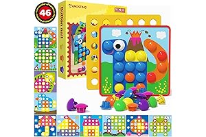 Colorful Educational AMOSTING Boys & Girls Pegboard Learning Toy
