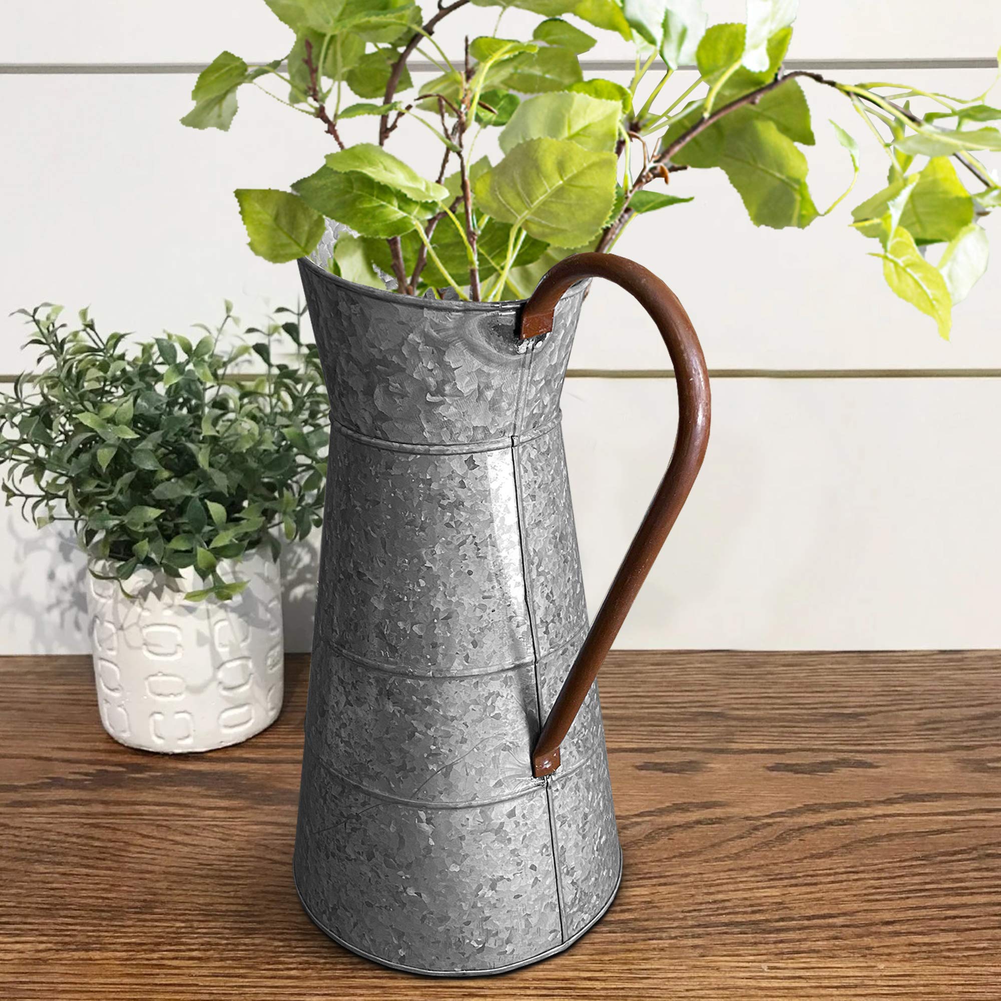 Amazon.co.jp: Benzara Chic Industrial Metal Galvanized Pitcher