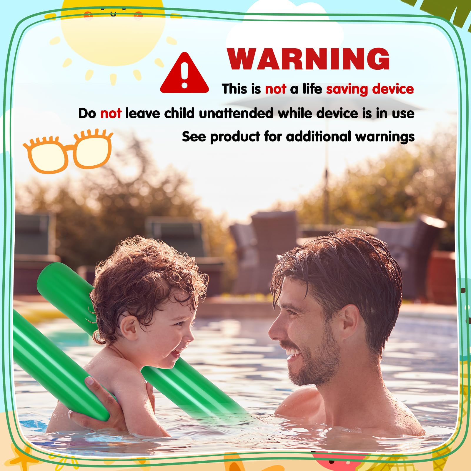 Nouilles De Piscine Gonflables Lot De 5 - Environ 105x15 Cm, Avec Pompe, PVC, Couleurs Vives, Pour Jeux Aquatiques, Plage, Fêtes