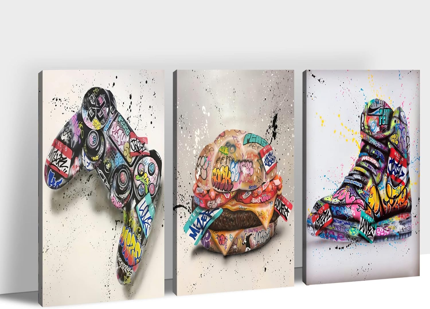 Graffiti Canvas Wall Art Set Of 3, Street Graffiti Wall Art