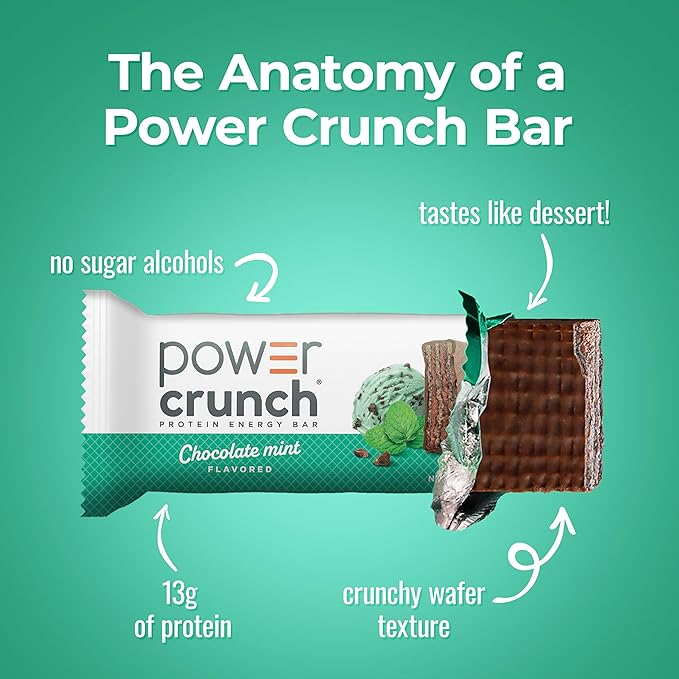 Power Crunch Barra de Proteína Wafer Chocolate Menta 1.4oz 12 miniatura 3