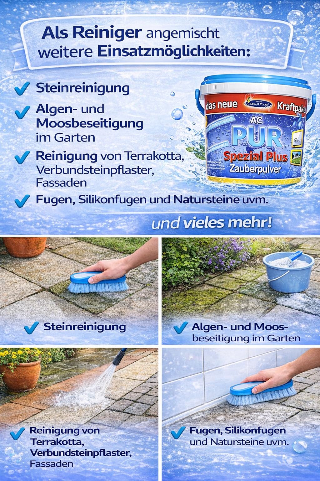 AC-PUR Zauberpulver Spezial Plus 5 kg Aktiv-Sauerstoff Fleckenentferner | Für Textilien & Stein, Waschkraftverstärker, Maschinenreiniger, chlorfrei, gegen Flecken, Schmutz & Gerüche