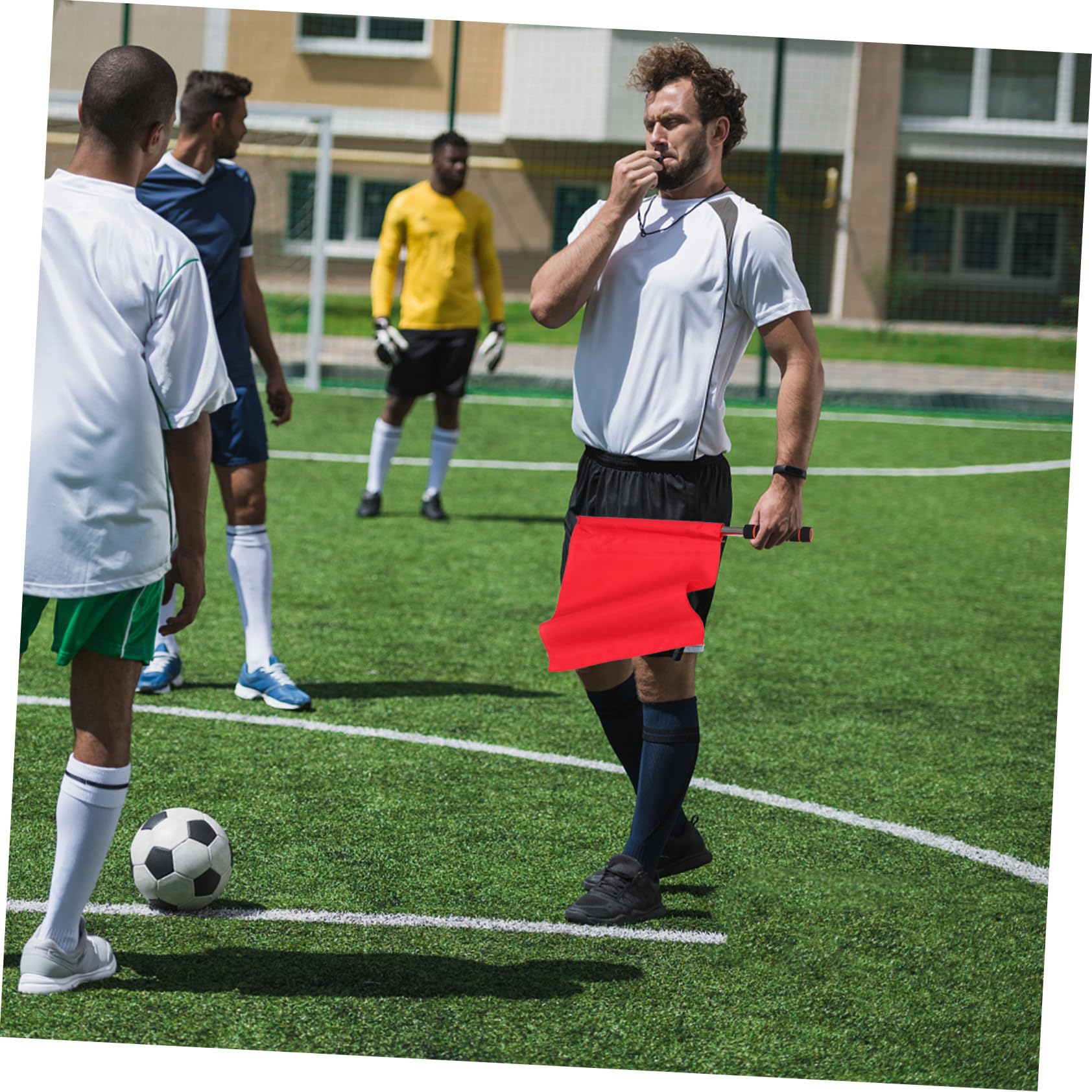 Toyvian 8 Piezas Banderas Árbitro de Fútbol y Voleibol Multicolor Ligera para Señalización de Penalizaciones y Jueces de Línea con Diseño Portátil para Competición Deportiva