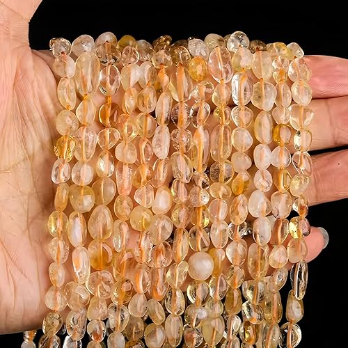 Miniatura 4 de HAAMIIQII 50 cuentas de citrino natural de 0.197-0.315 in de forma libre irregular de cuarzo de cristal caído sueltas para hacer joyas, pulseras,